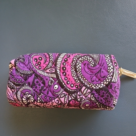 Dabney Lee Cosmetic Bag Pouch Travel Makeup Quilted Paisley Cotton - Picture 3 of 9